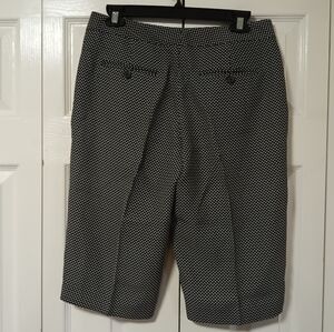 Club Monaco Black and White Print Bermuda Shorts